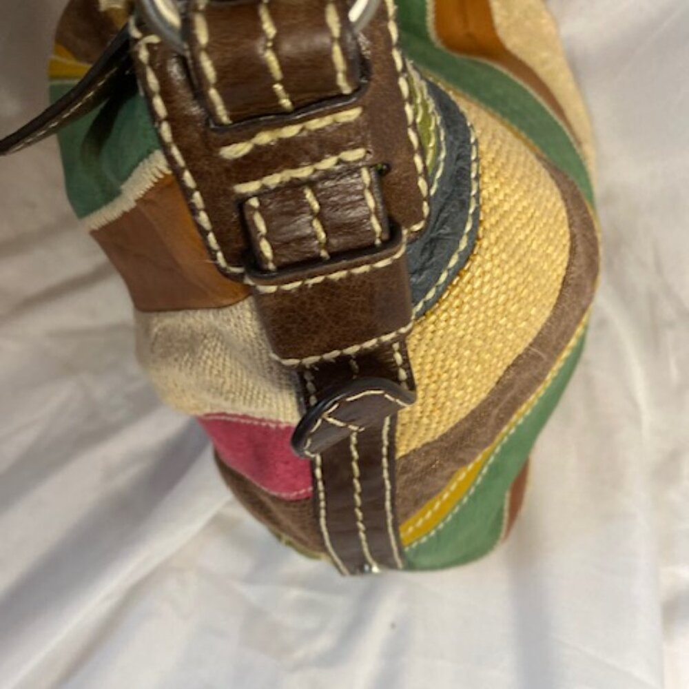 Fossil Multi-textured Striped Shoulder Hobo bag - Picture 7 of 11